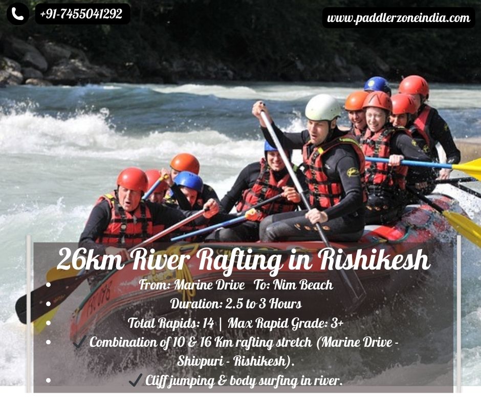 26km river rafting in rishikesh