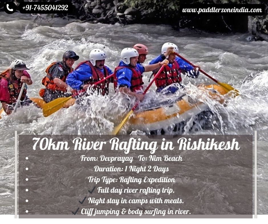 70km river rafting in rishikesh