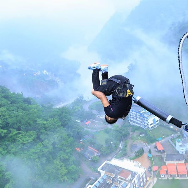 Rishikesh freestyle bungee jumping by flipping